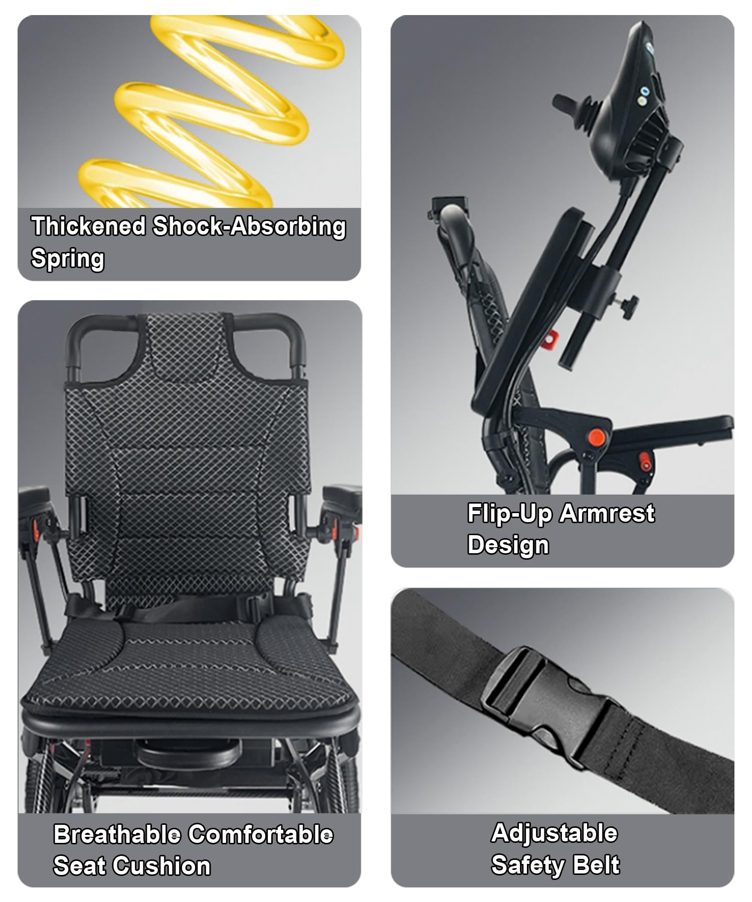 D04 Foldable Electric Wheelchair with Powerful 500W Motor, 10Ah Removable Battery, 20km Range, 150kg Capacity, Lightweight Carbon Aluminium PowerchairโTravel & Airline Approved