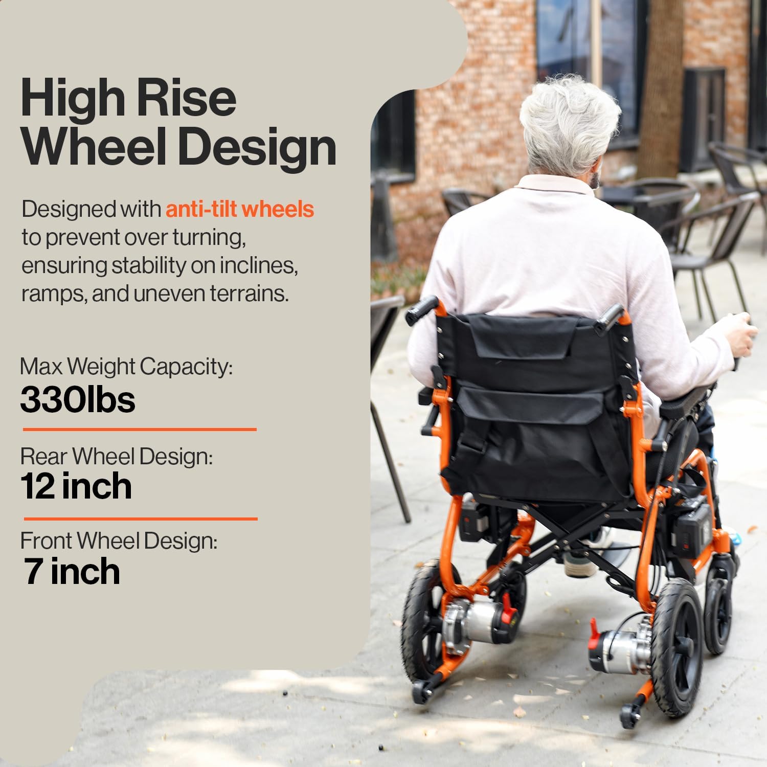 GoRide 2 Electric Wheelchair - Lightweight (19 KG), Foldable, Dual Brushless Motors, Zero Turn, Electromagnetic Brake, Portable Design for Enhanced Mobility (150 KG Capacity)