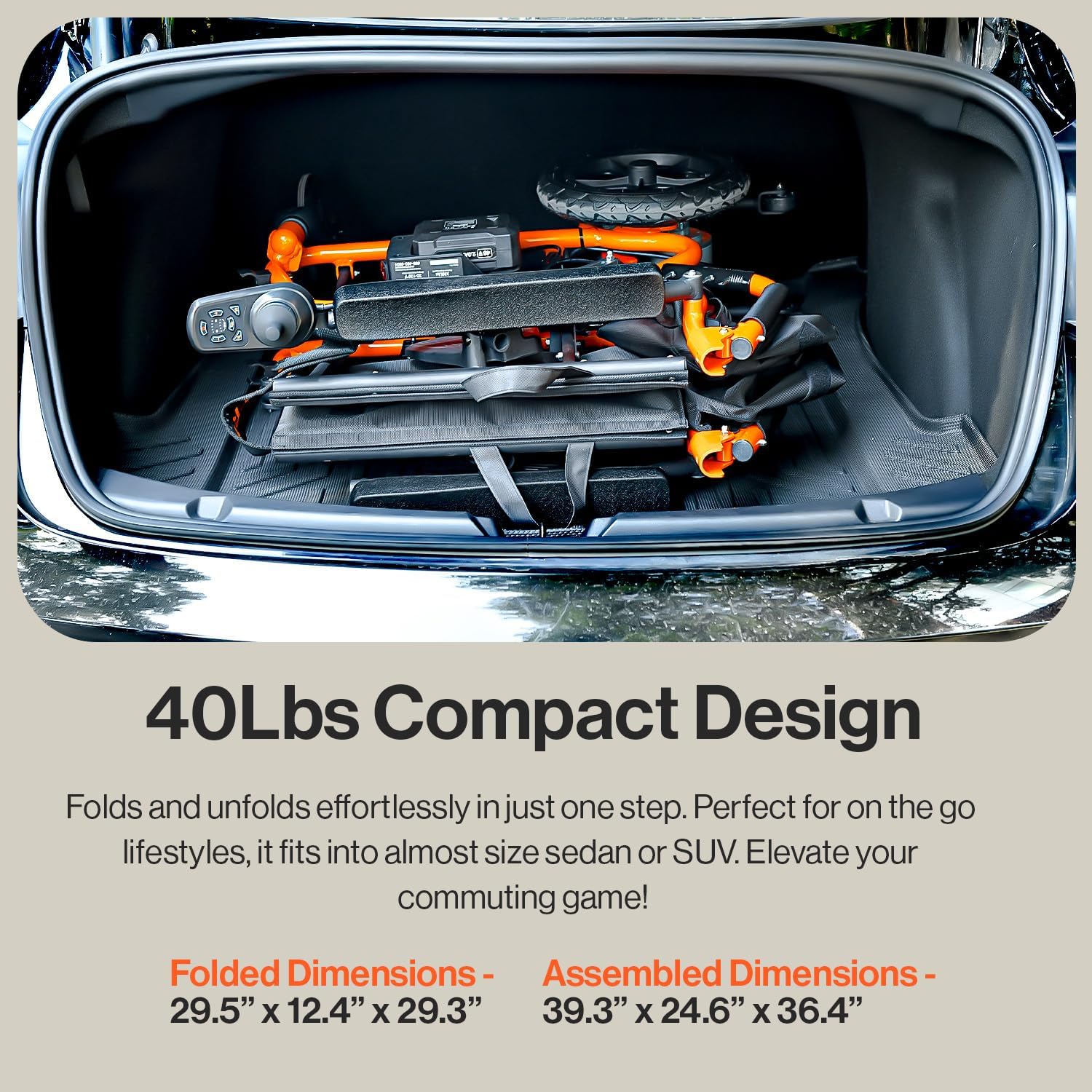 GoRide 2 Electric Wheelchair - Lightweight (19 KG), Foldable, Dual Brushless Motors, Zero Turn, Electromagnetic Brake, Portable Design for Enhanced Mobility (150 KG Capacity)