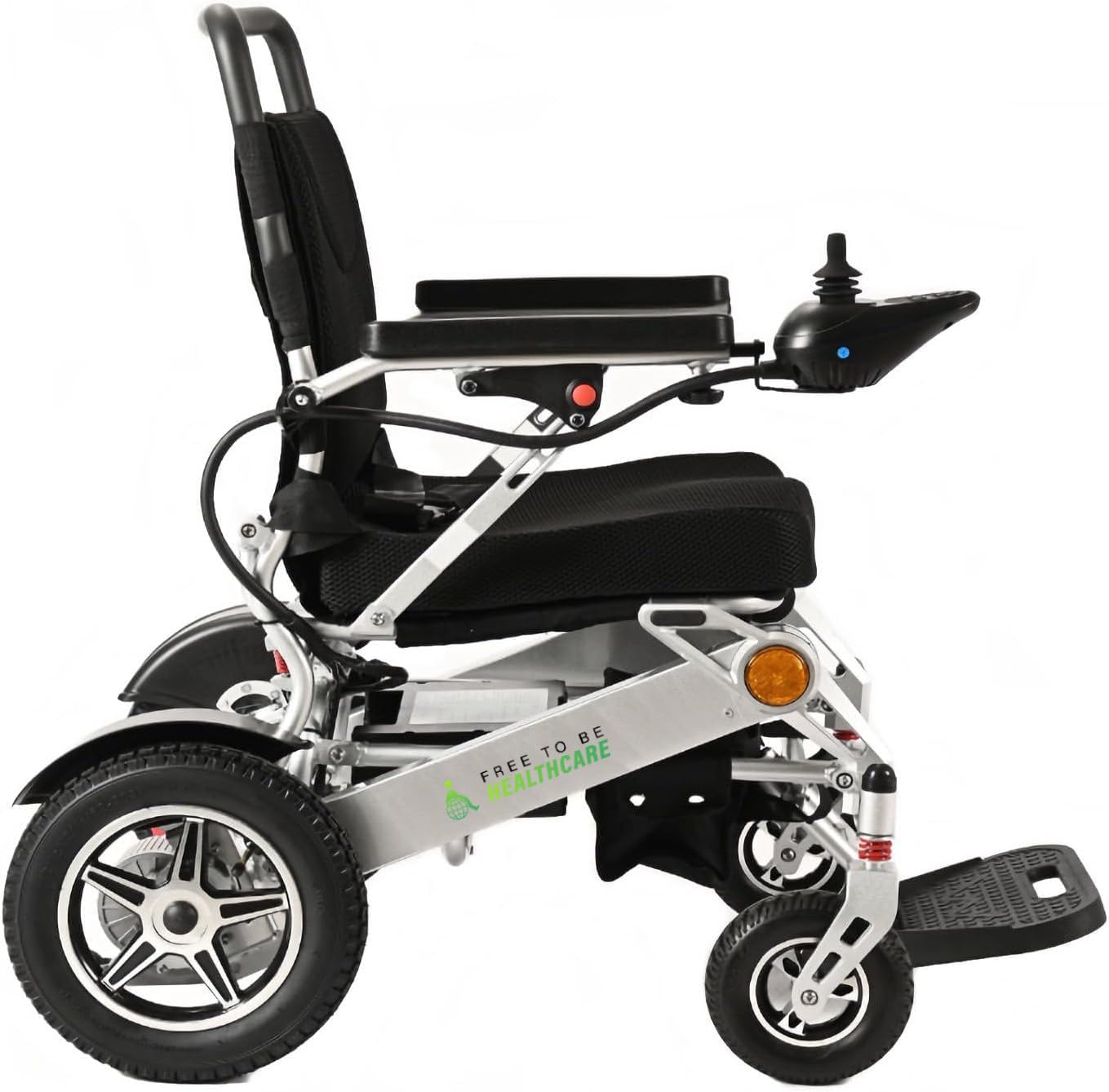 Lightweight Aluminium Electric Wheelchair Powerchair Folding Heavy Duty by Free To Be Mobility Equipment 2 x Battery Supplied 600W Motors 24KG