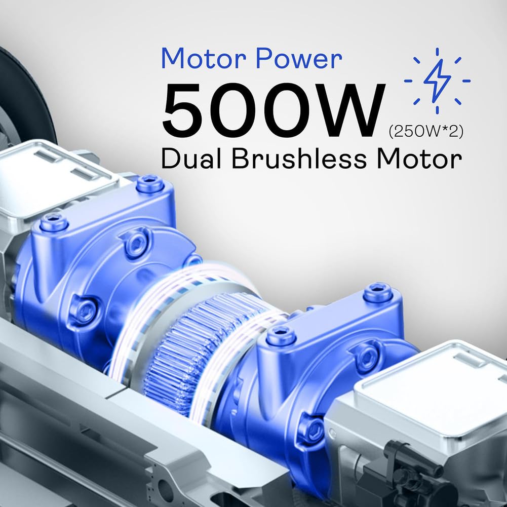 Reclining Electric Wheelchair, for Adults with Remote Control, Lightweight Foldable Powered Wheelchair with Headrest, with 12AH Lithium Batteries, 500W Motor