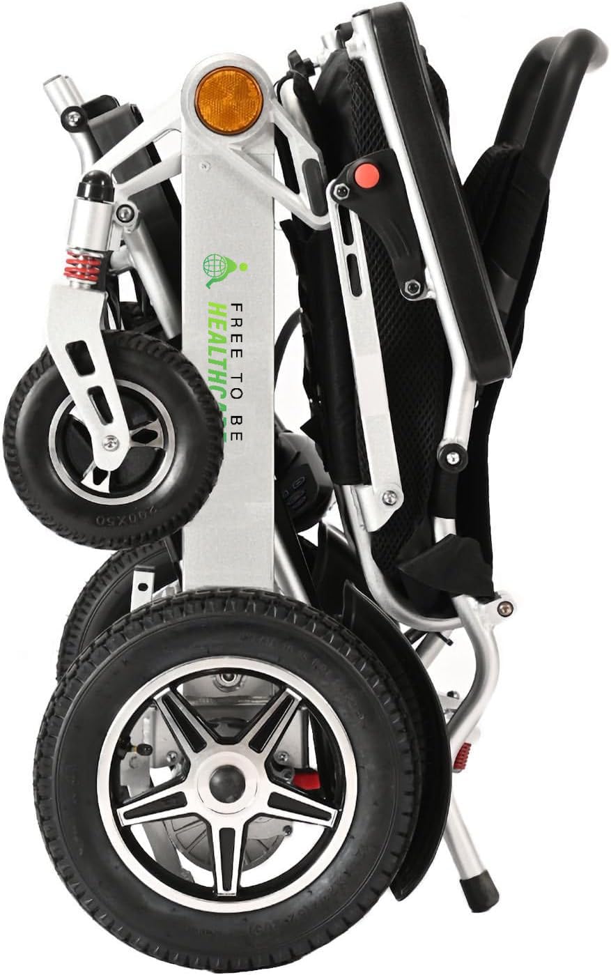 Lightweight Aluminium Electric Wheelchair Powerchair Folding Heavy Duty by Free To Be Mobility Equipment 2 x Battery Supplied 600W Motors 24KG