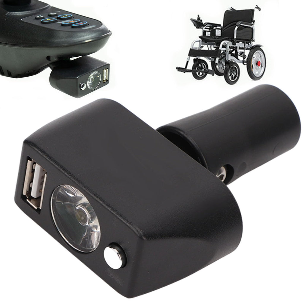 Belvas Electric Wheelchair LED Light, 3 Pin XLR Head Lighting Controller with USB Charging, Adjustable Angle Power Wheelchair Light