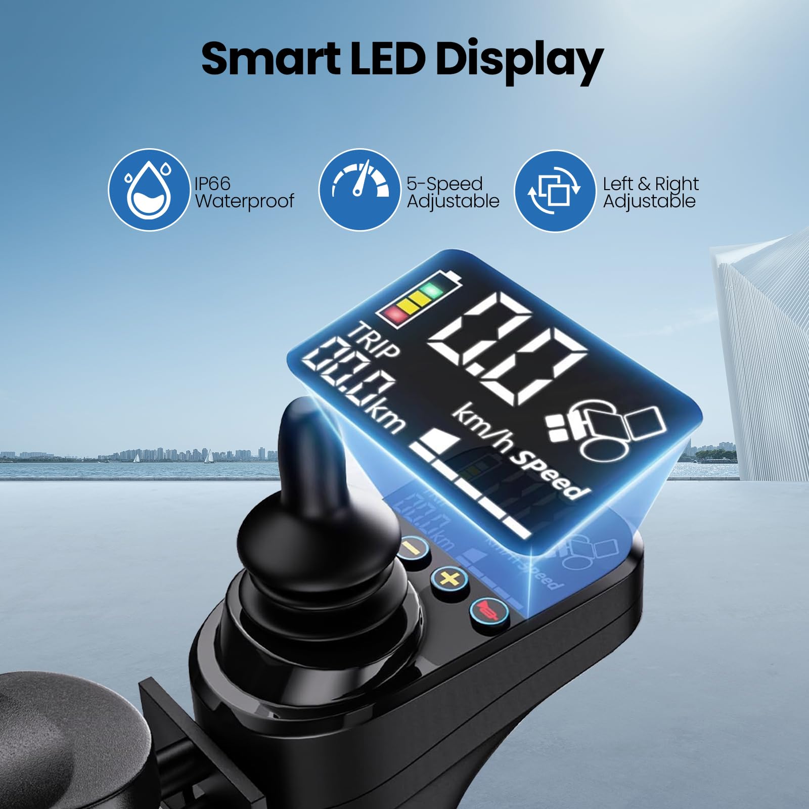 Lightweight Foldable Electric Wheelchair for Adults with Recliner – Foldable, 400W Motor, 15-Mile Range, 250Lb Capacity, Airline Approved