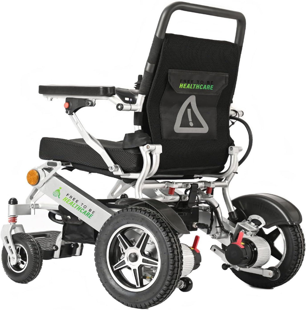 Lightweight Aluminium Electric Wheelchair Powerchair Folding Heavy Duty by Free To Be Mobility Equipment 2 x Battery Supplied 600W Motors 24KG