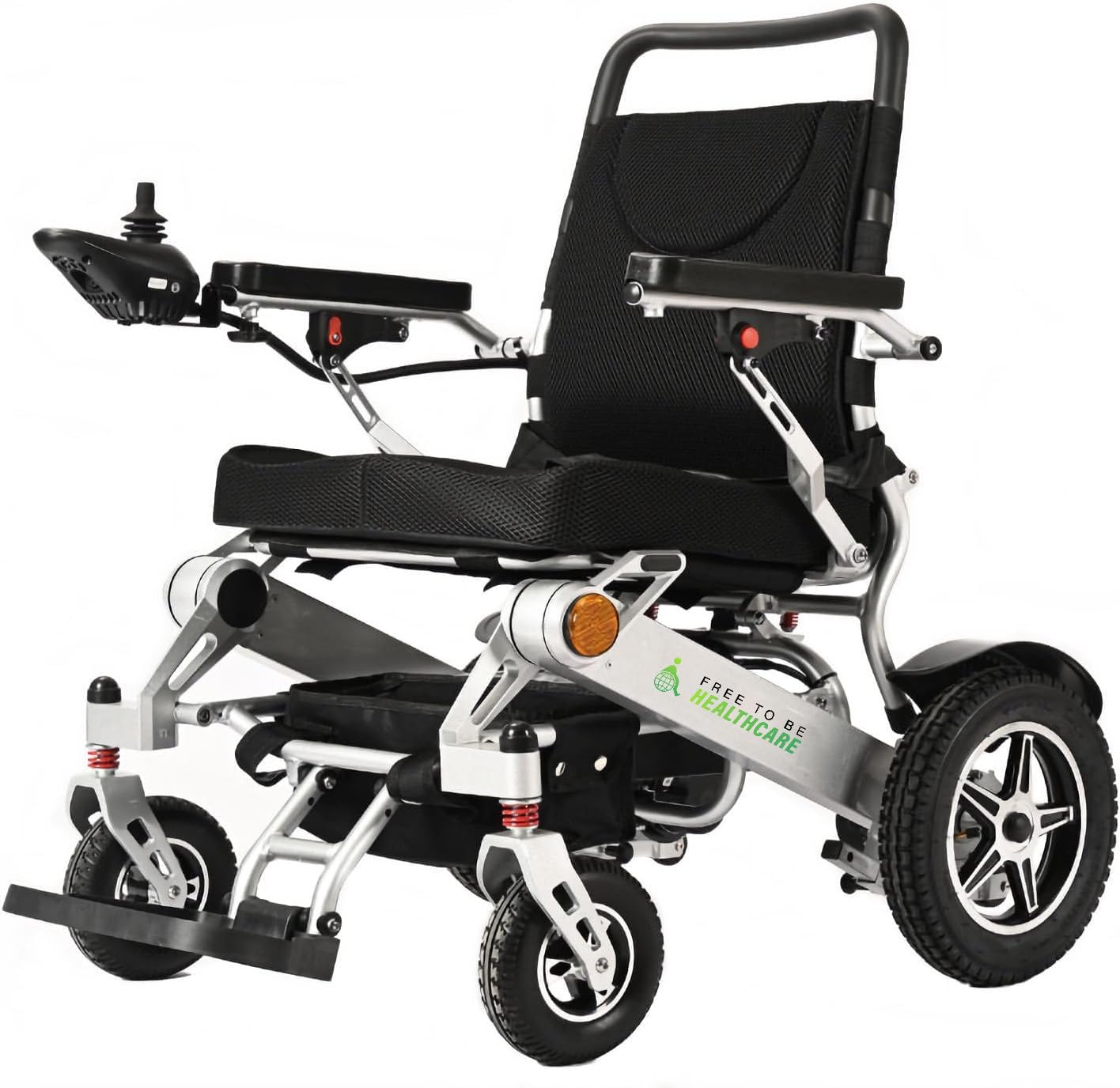 Lightweight Aluminium Electric Wheelchair Powerchair Folding Heavy Duty by Free To Be Mobility Equipment 2 x Battery Supplied 600W Motors 24KG