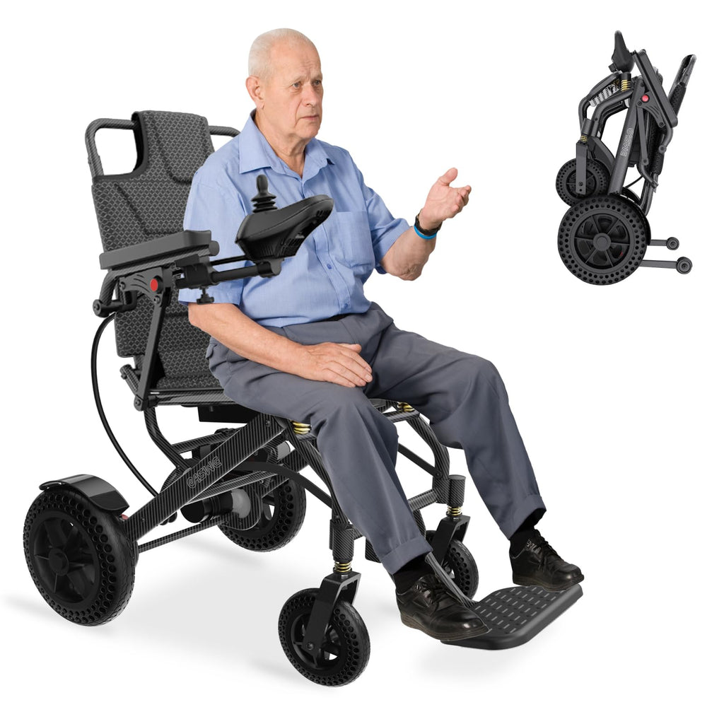 Electric Wheelchair for Adults - Foldable Lightweight (40lbs), 500W Motor, 15-Mile Range, 250Lb Capacity, Airline Approved for Travel